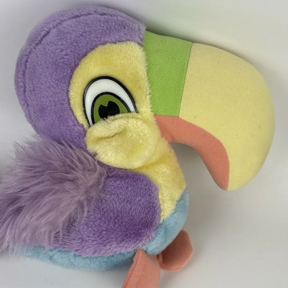 Vintage 1981 Applause Sunbeam Toucan Parrot Plush Purple/Blue/Yellow